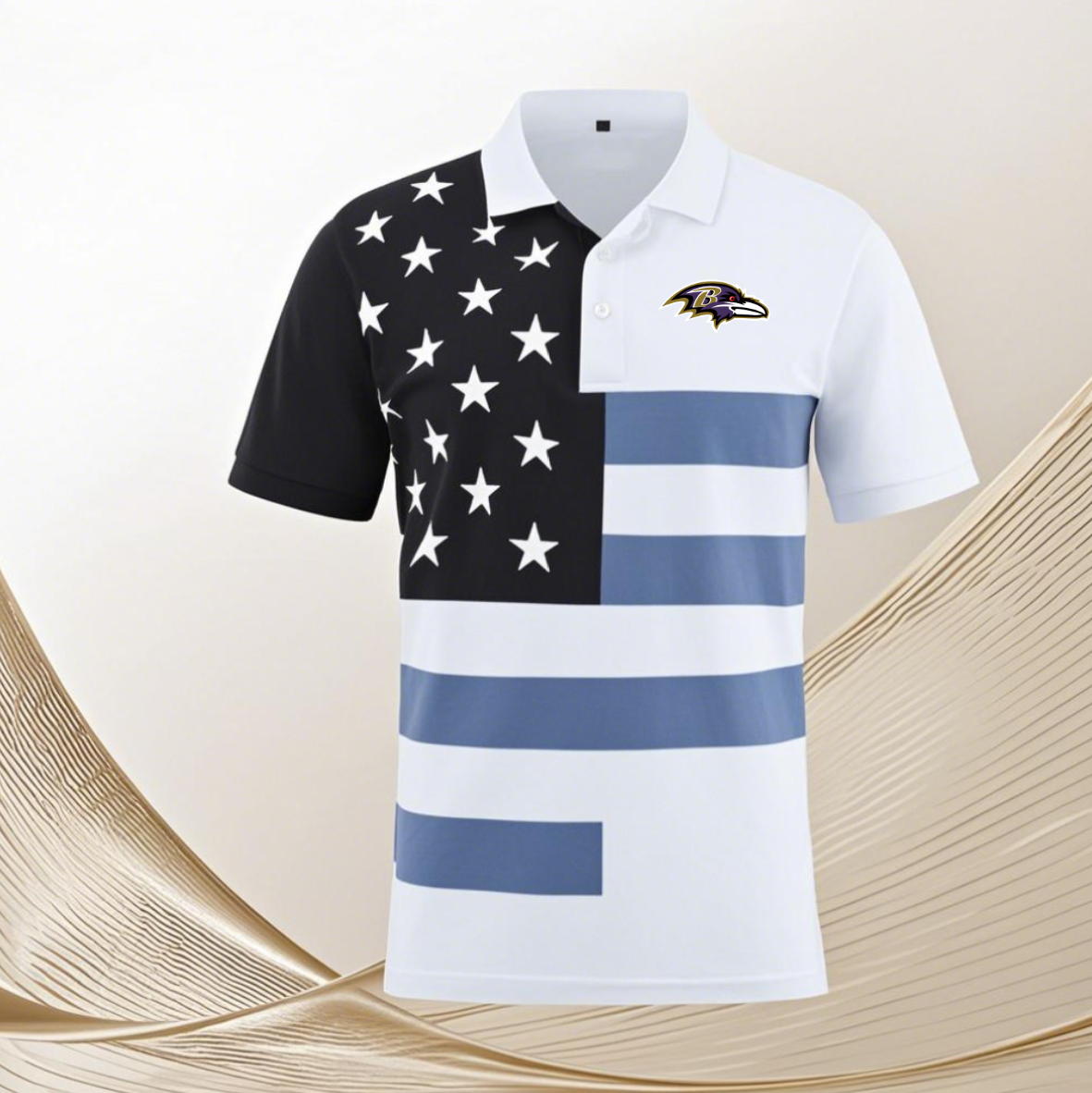 Baltimore Ravens Men 2025 NFL polo T shirt